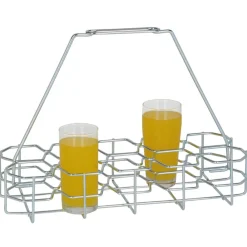 Glasträger für 10 Gläser | Getränke- & Geschirrkorb aus Metall (verzinkt) ^ ich-zapfe