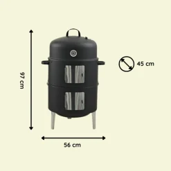 GLÜHZONE RS 400 - 3in1 Smoker Grill – Holzkohlegrill mit Deckel zum Räuchern, Grillen und Garen für Garten & Balkon Sale