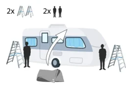 Abdeckplane für Wohnwagen oder Wohnmobile Größe M 550 x 250 x 220 cm ^ GreenYard Discount