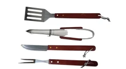 G&M Grillbesteck-Set Edelstahl mit Schürze Gabel Messer Wender Zange Handschuh Online