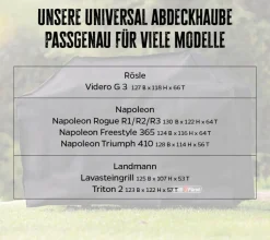 Abdeckhaube / Schutzhülle 131 x 47 x 121 cm Napoleon Rogue / Freestyle 365 / Triton 2 / Videro G3 / Broil King Crown 340 ^ Grillfürst Online