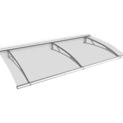 Gutta Typ L Pultvordach Edelstahl, 190 x 95 cm, klar Outlet