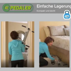 Gymform ® Bewegungstrainer für Senioren klappbar - Fitnessgerät Bi Pedaler silber Hot