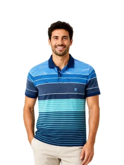 hajo Poloshirt Stay Fresh Kurzarmshirt blau