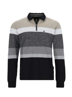 hajo Poloshirt Stay Fresh Langarmshirt schwarz Discount
