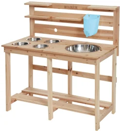 Matschküche Holz Gartenspielzeug 80x40x94cm Sandküche Holztisch ^ Happy People Sale