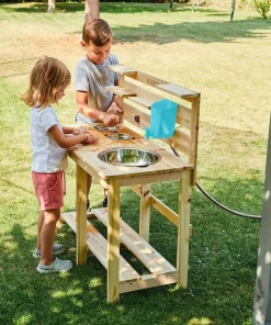 Matschküche Holz Gartenspielzeug 80x40x94cm Sandküche Holztisch ^ Happy People Sale