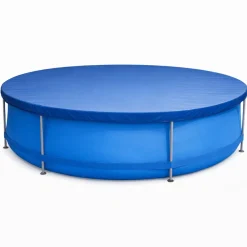 Poolabdeckung Rund Stahlrahmenpool 366 cm Abdeckplane Poolplane 400 cm Gummizug ^ Happy People Sale