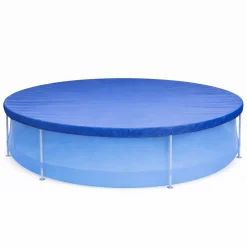 Poolabdeckung Rund Stahlrahmenpool 427 cm Abdeckplane Poolplane 450 cm Gummizug ^ Happy People Hot