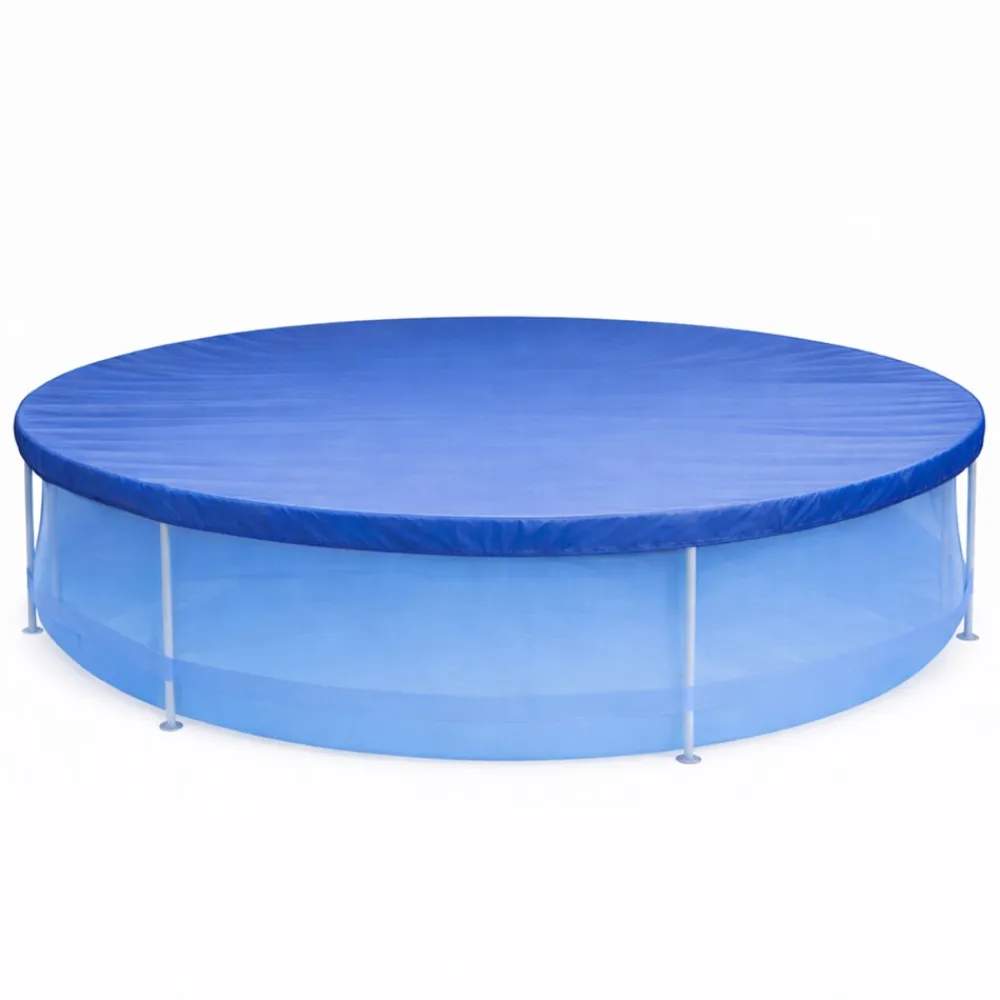 Poolabdeckung Rund Stahlrahmenpool 427 cm Abdeckplane Poolplane 450 cm Gummizug ^ Happy People Hot