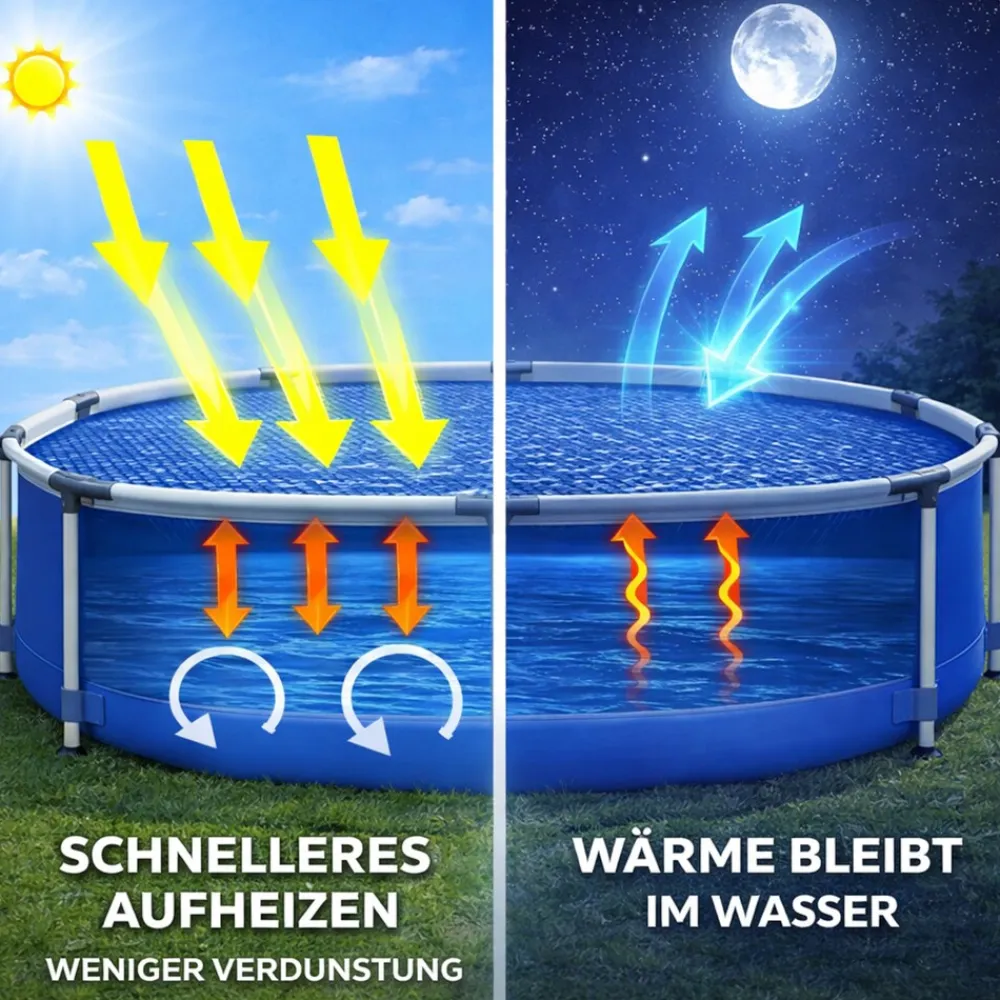 Pool Solarplane Rund für Framepool Stahlrahmenpool 300 cm Abdeckung ^ Happy People Outlet