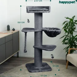 Premium Kratzbaum Grosse Katzen Stabil 'Cooper' – 150 cm Großer Katzenbaum | ^ Happypet Clearance
