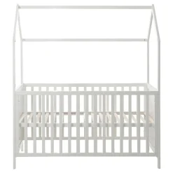 Roba Hausbett 70 x 140 cm, FSC zertifiziert, Kombi-Kinderbett, weiß, 3-fach verstellbar, umbaubar