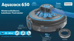 NSAS Solutions PTE. LTD. HC Garten & Freizeit Aquajack 650, wiederaufladbarer kabelloser Schwimmbadreiniger für Aufstellbecken Best