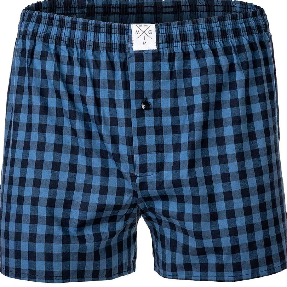 MG-1 Herren Web-Boxershorts ehrfarbig Blau/Rot Best