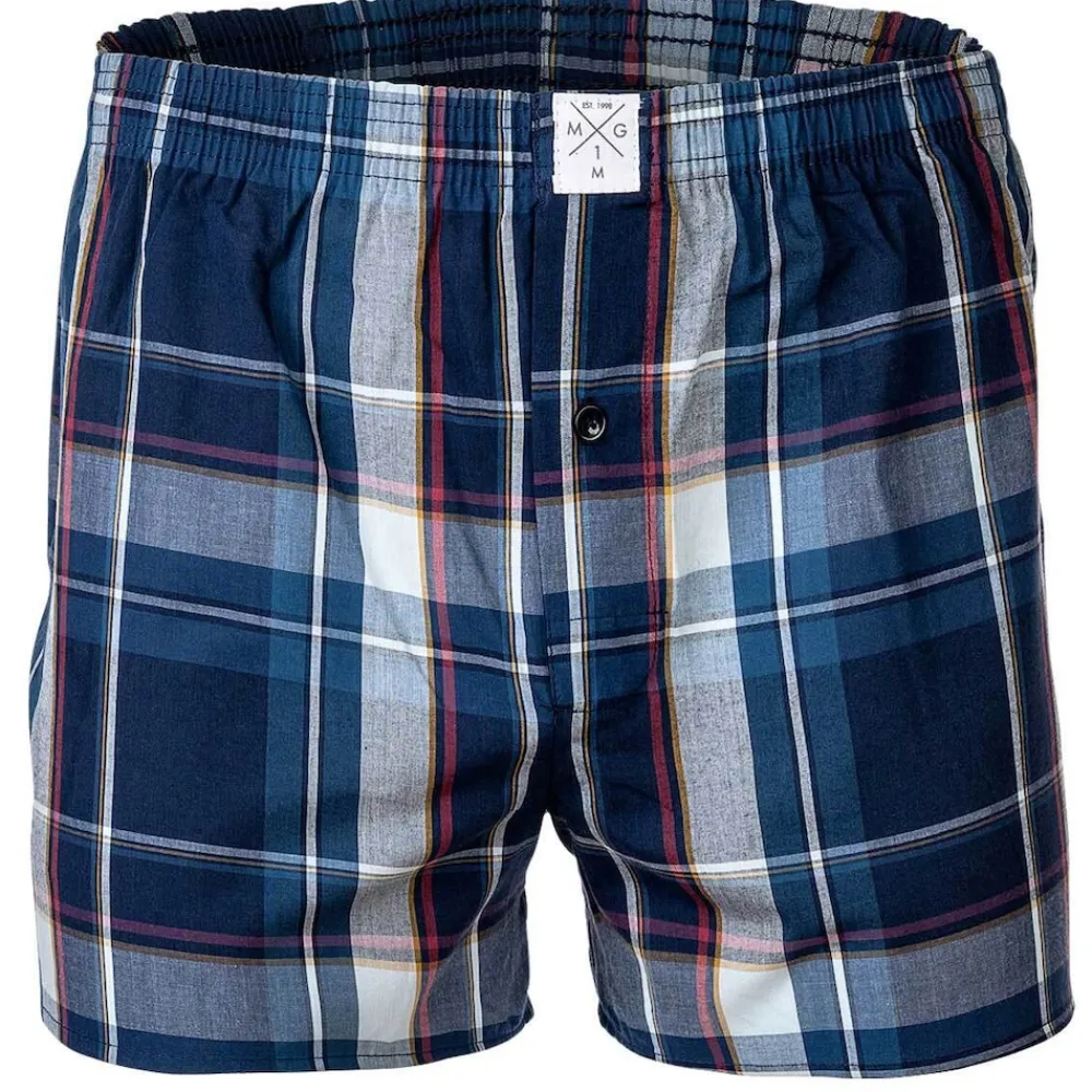 MG-1 Herren Web-Boxershorts ehrfarbig Blau/Rot Best