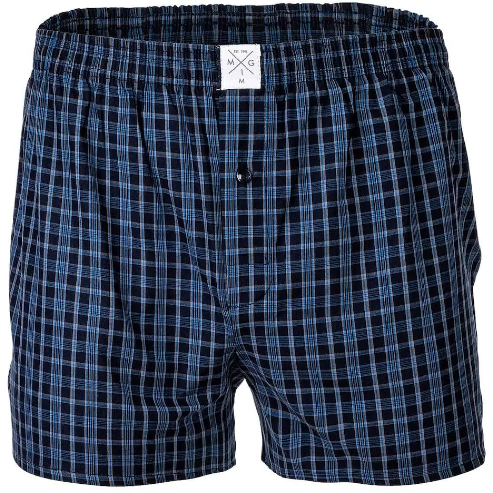 MG-1 Herren Web-Boxershorts ehrfarbig Blau/Rot Best