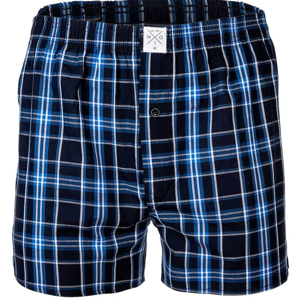 MG-1 Herren Web-Boxershorts ehrfarbig Blau/Rot Best