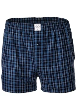 MG-1 Herren Web-Boxershorts ehrfarbig Blau/Rot Best