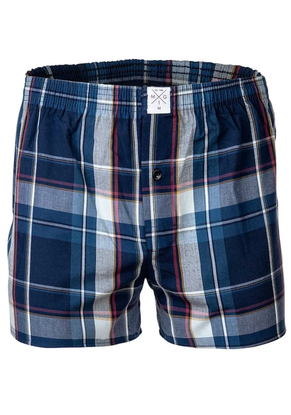 MG-1 Herren Web-Boxershorts ehrfarbig Blau/Rot Best