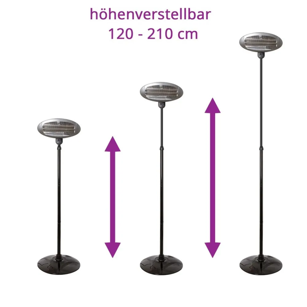 Hartig + Helling H+H IPX4 BS 55 G Quarz-Heizstrahler mit drei Heizstäben, 2000 W Discount