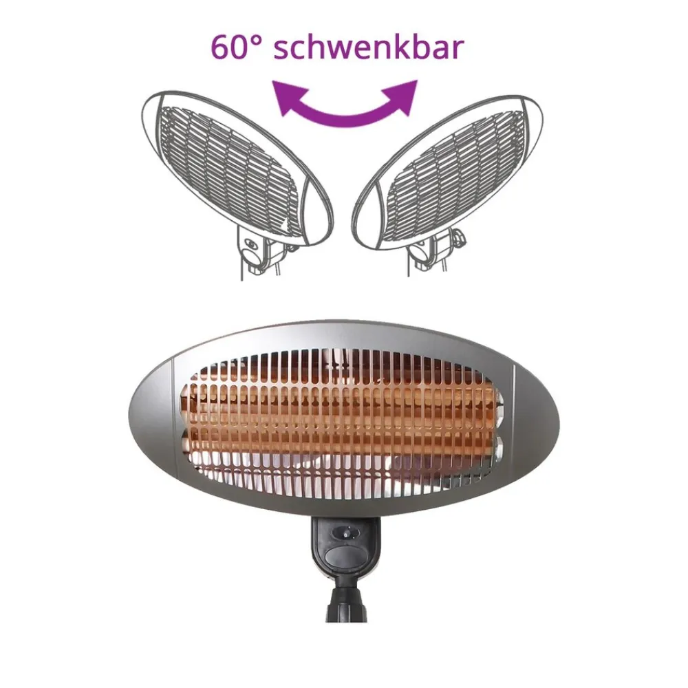 Hartig + Helling H+H IPX4 BS 55 G Quarz-Heizstrahler mit drei Heizstäben, 2000 W Discount