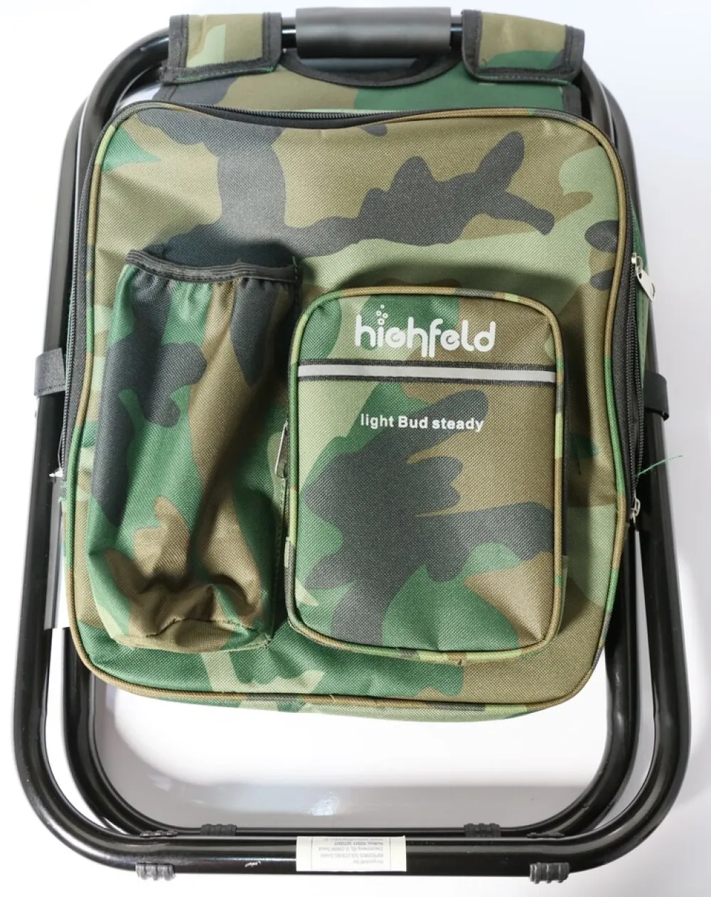 Highfeld ® Sitzrucksack Ansitzrucksack mit Hocker camouflage Campinghocker Angelhocker Falthocker Hot