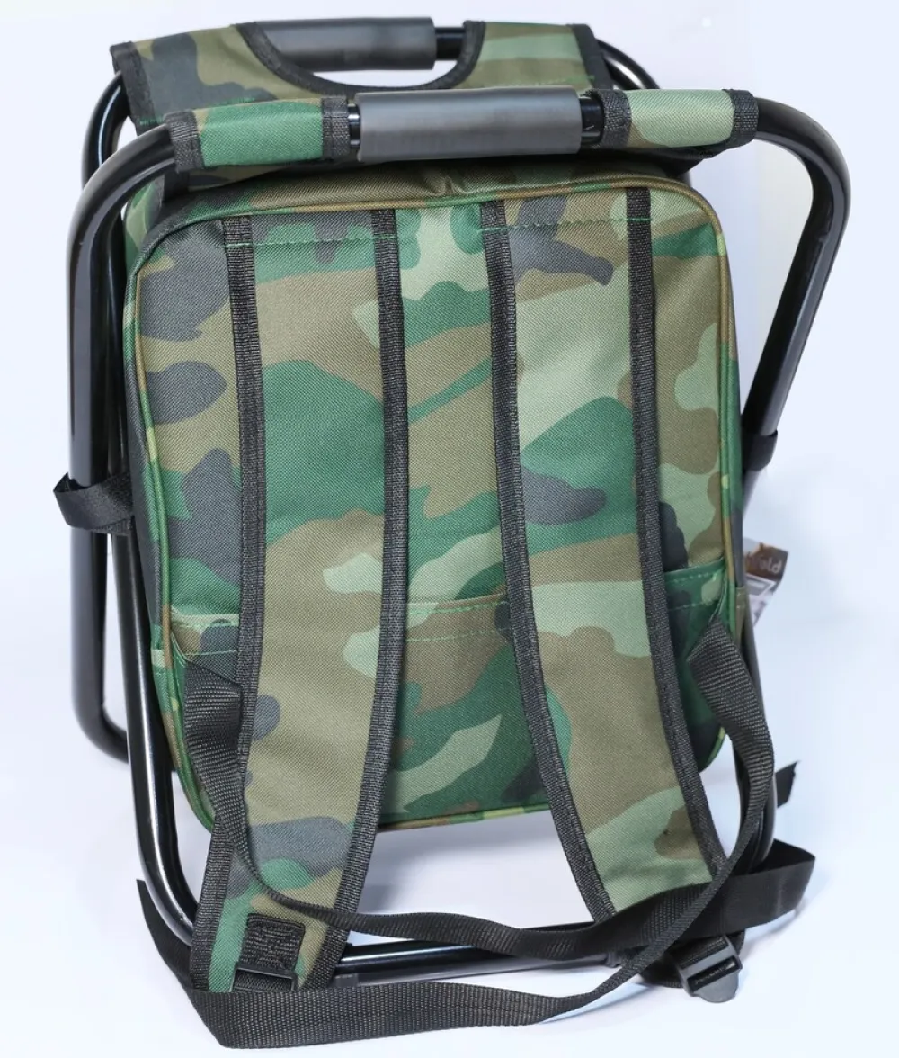Highfeld ® Sitzrucksack Ansitzrucksack mit Hocker camouflage Campinghocker Angelhocker Falthocker Hot