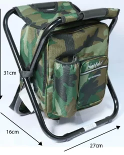 Highfeld ® Sitzrucksack Ansitzrucksack mit Hocker camouflage Campinghocker Angelhocker Falthocker Hot
