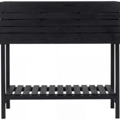 MCW Hochbeet -P84, Pflanzbeet Blumen-/Pflanzkasten Pflanzkübel, Ablage Outdoor Akazie Holz MVG 79x80x31cm ~ schwarz Discount