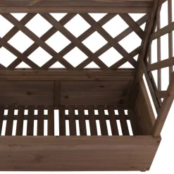 Hochbeet -P66, Pflanz-/Blumenkasten Pflanzkübel Rankgitter Rankhilfe Spalier Holz MVG 138x110x44cm ~ braun ^ MCW Outlet