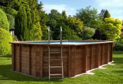 Holzpool „Java“ oval 6,40 × 4,00 m × 1,38 m Wärmepumpe Set ^ Interhiva Discount