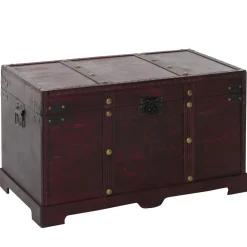 MCW Holztruhe Holzbox Schatztruhe Antibes Antikoptik 39x67x38cm ~ eckig