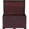 MCW Holztruhe Holzbox Schatztruhe Antibes Antikoptik 49x77x47cm ~ eckig Hot