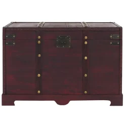 MCW Holztruhe Holzbox Schatztruhe Antibes Antikoptik 49x77x47cm ~ eckig Hot