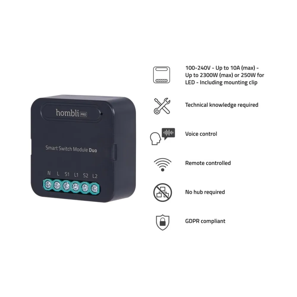Hombli Smart Switch Module Duo - smartes Schaltmodul Duo ^ Avanca International BV Outlet