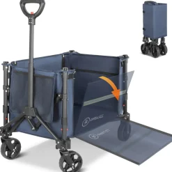Bollerwagen Handwagen (Erweiterbare Kapazität, bis 100KG, 120L), Für Einkaufen, Camping, Garten, Dogs- ^ HOMECALL Online