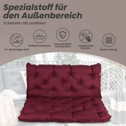 Dekokissen Bankauflage Sitzbankauflage Sitzkissen mit Rückenlehne , Nordisches Design, für Gartenbank, 120 x 140 x 12 cm ^ HOMECALL Outlet