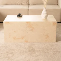 Couchtisch Marmor AMIRI L - 95 x 50 cm Beige ^ Home Deluxe New