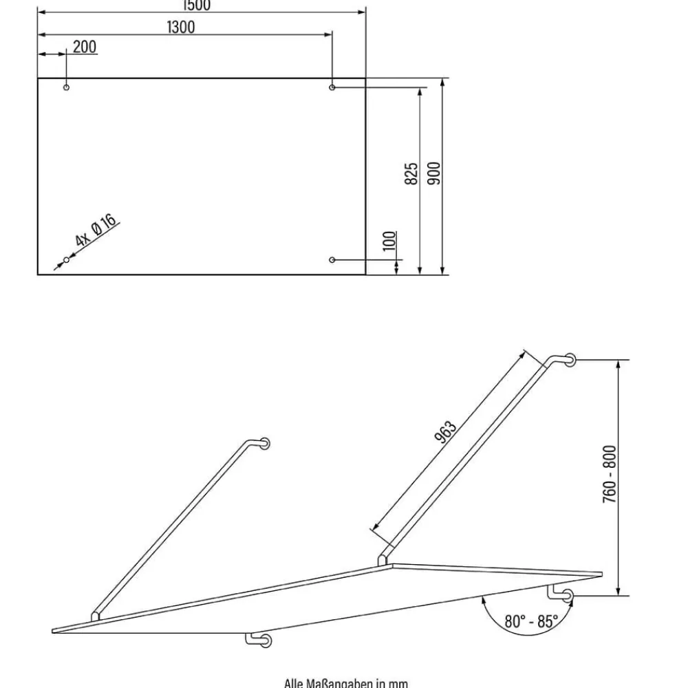 Glasvordach RENMA - 150 x 90 cm ^ Home Deluxe Online
