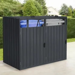 Home Deluxe Mülltonnenbox zweitürig CUBO - 2x 240L Hot