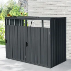 Home Deluxe Mülltonnenbox zweitürig CUBO - 2x 240L Hot