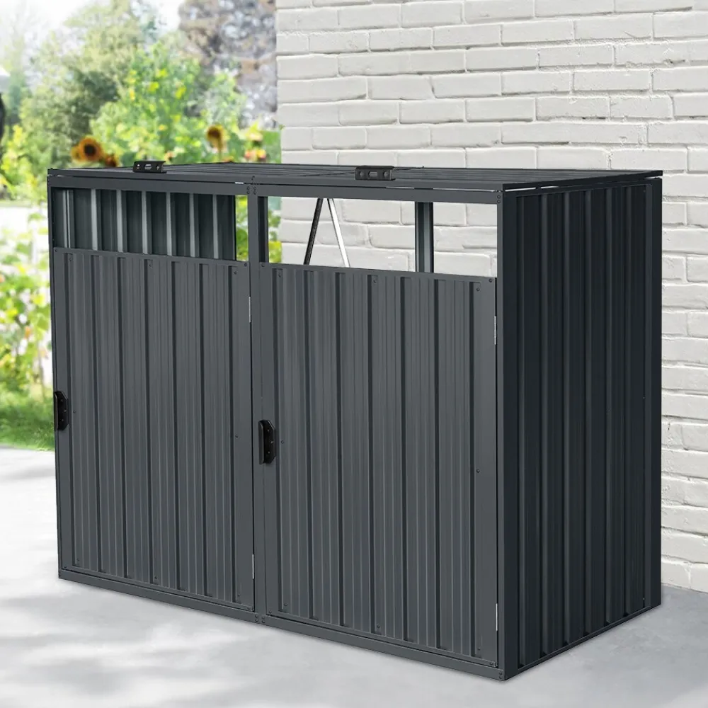 Home Deluxe Mülltonnenbox zweitürig CUBO - 2x 240L Hot