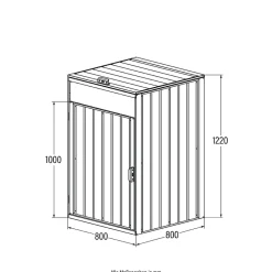Home Deluxe Mülltonnenbox zweitürig CUBO - 2x 240L Hot