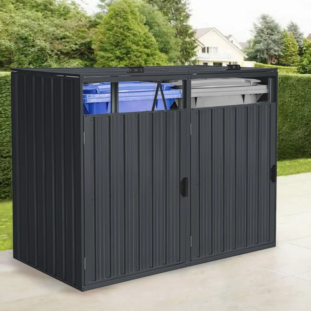 Home Deluxe Mülltonnenbox zweitürig CUBO - 2x 240L Hot