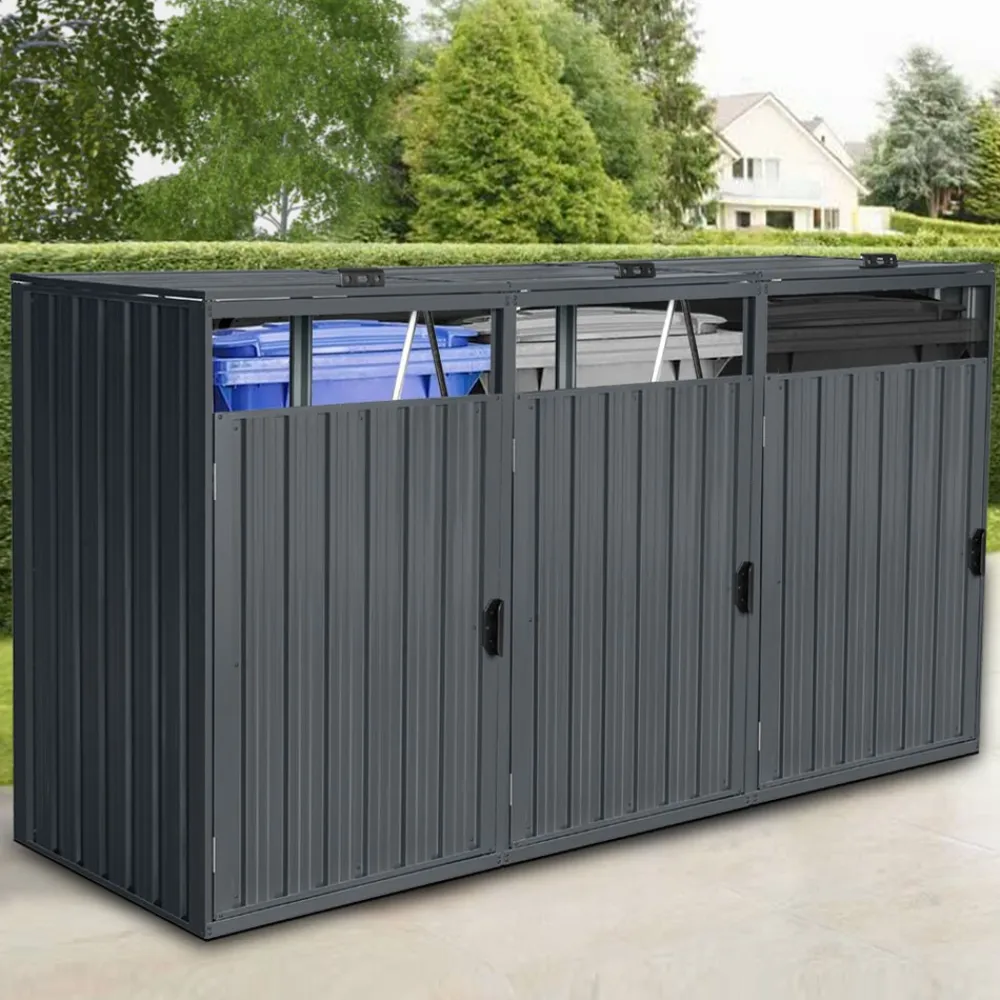 Home Deluxe Mülltonnenbox zweitürig CUBO - 2x 240L Hot