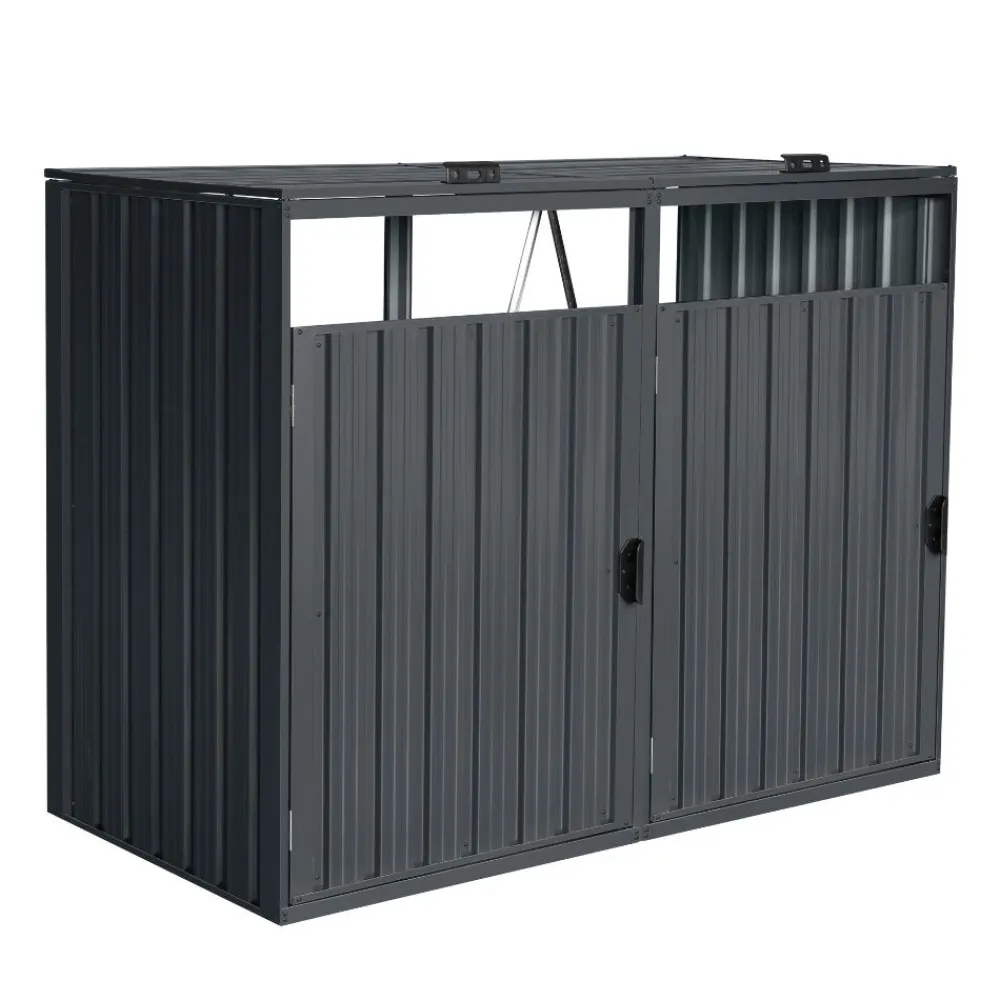 Home Deluxe Mülltonnenbox zweitürig CUBO - 2x 240L Hot