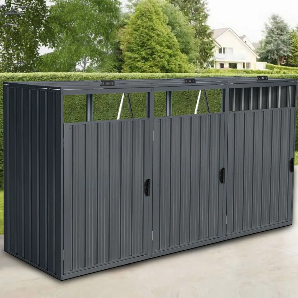 Home Deluxe Mülltonnenbox zweitürig CUBO - 2x 240L Hot