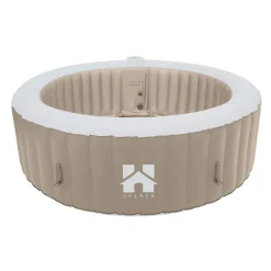 Home Deluxe Outdoor Whirlpool SPLASH inkl. Abdeckung - Ø208 cm 6 Personen Beige Best
