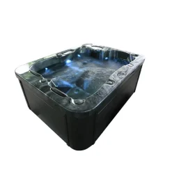 Outdoor Whirlpool BLACK MARBLE PURE - 210 x 160 cm für 3 Personen ^ Home Deluxe